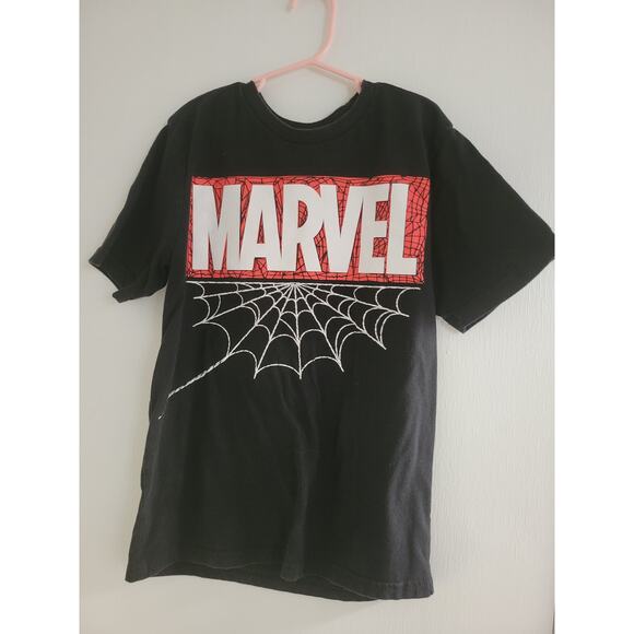 Marvel Superhero Spiderman Black Graphic Short Sleeve Tee Boys Size L - Picture 1 of 3